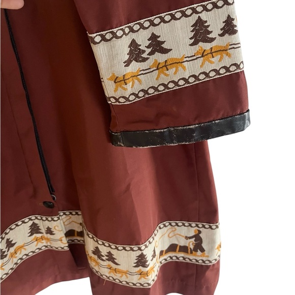 Vintage 1970s Herr’s Furs Nino-Flex Parka Embroidery Rust Brown Size Large - Picture 7 of 14